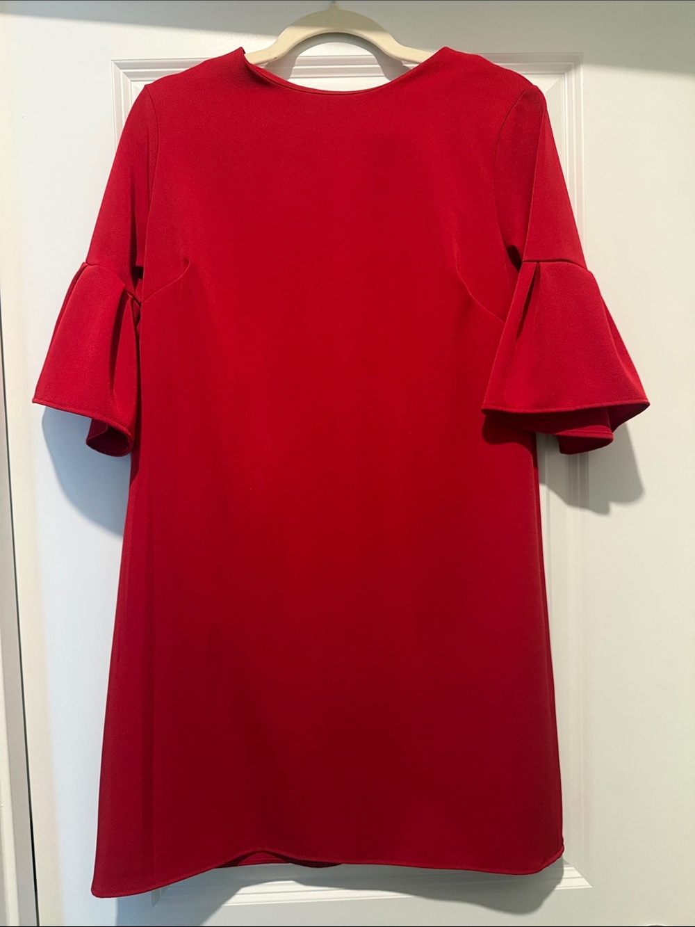 Red Bell-Sleeve Mini Dress
